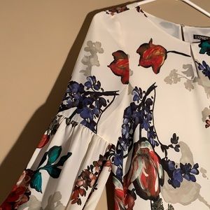 Balloon Sleeve Floral Blouse